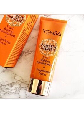 NIB Sealed Yensa Pumpkin Tumeric 2-in-1 Radiance Polishing Mask + 8 Super Oils